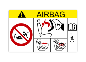 Aufkleber Info Beifahrerairbag Airbag